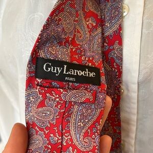 Guy Laroche Red and Blue Paisley Tie